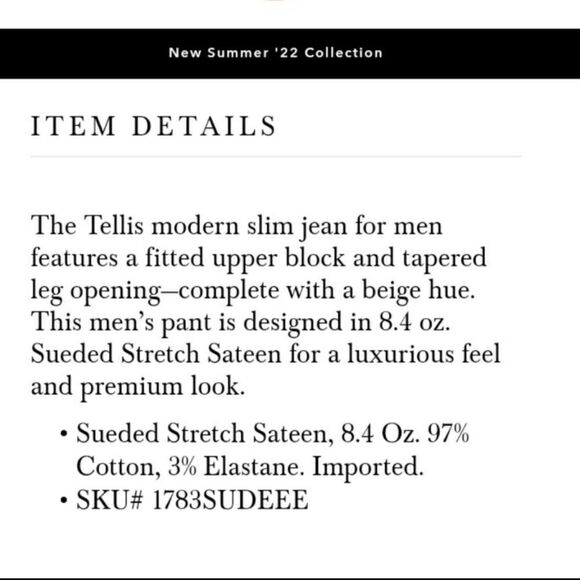 AG Tellis Modern Slim Pants Desert Stone Size 38 - Picture 5 of 10